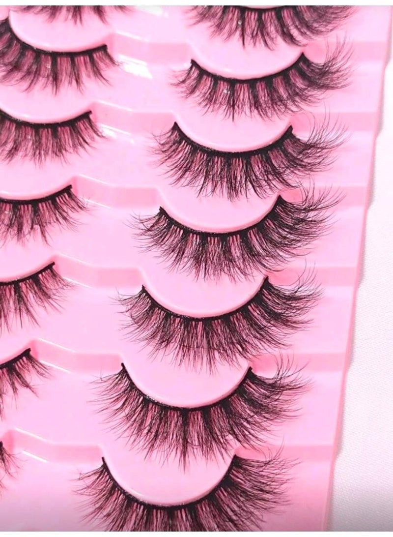 SHEIN-7Pairs False Lashes 3D Mink Lashes Fluffy Dramatic Thick Volume Eyelashes Natural Lashes - Image 3